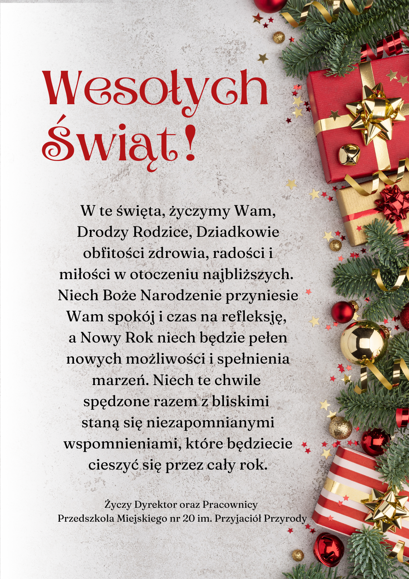 Czerwony Złoty Estetyczny Wesołych Świąt Ulotka