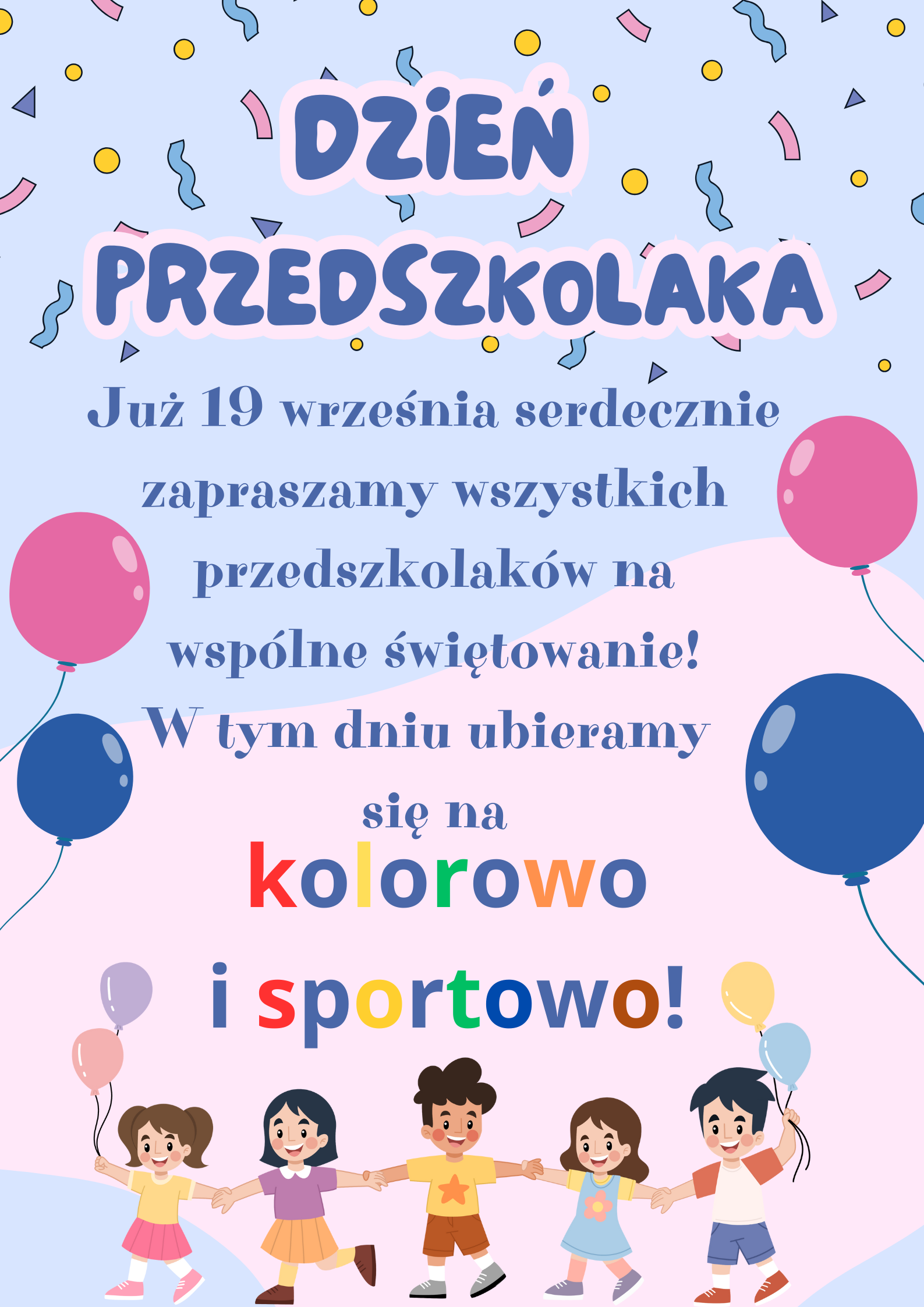 Pink and Blue Playful Illustration Graduation Party Poster